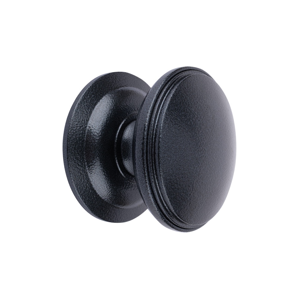 Timber Series Decorative Round Centre Door Knob (100mm) - Antique Black